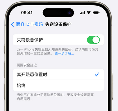 安龙苹果手机维修分享iOS17'失窃设备保护'功能是什么？ 